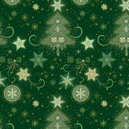 P121-TTRE6304DG PATCH. AMERICANO TURNOWSKY TREASURES (05) 110 CM. ALGODON 100% VERDE Venta en piezas de 7.00 M