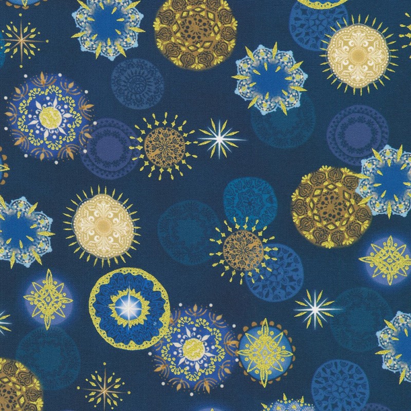 P135-RRMDM-23729-313 PATCH. AMERICANO STAR OF WONDER (13) 110 CM. ALGODON 100% AZUL Venta en piezas de 7.00 M