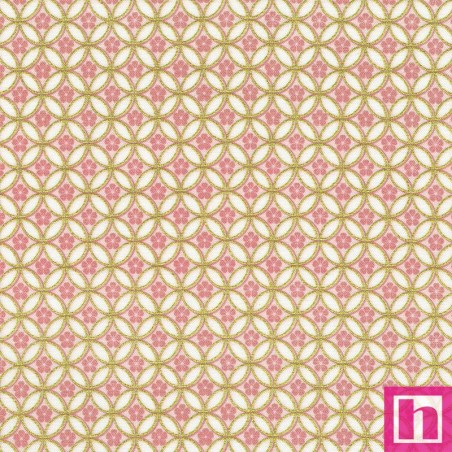 P135-SRKDM-23512-416 PATCH. AMERICANO IMPERIAL COLLECTION - GRACEFUL GRANES (08) 110 CM. ALGODON 100% CREMA/ROSA/METALLIC Venta