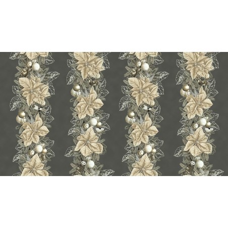 P137-SRKM-23699-184 PATCH. AMERICANO HOLIDAY FLOURISH - FOREST GLEN (68) 110 CM. ALGODON 100% CENIZA/PLATA METALLIC Venta en pie