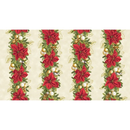 P137-SRKM-23699-84 PATCH. AMERICANO HOLIDAY FLOURISH - FOREST GLEN (11) 110 CM. ALGODON 100% CREMA/DORADO METALLIC Venta en piez