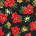 P137-SRKM-23702-2 PATCH. AMERICANO HOLIDAY FLOURISH - FOREST GLEN (40) 110 CM. ALGODON 100% NEGRO/DORADO METALLIC Venta en pieza
