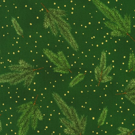 P137-SRKM-23703-224 PATCH. AMERICANO HOLIDAY FLOURISH - FOREST GLEN (20) 110 CM. ALGODON 100% MUSGO/DORADO METALLIC Venta en pie