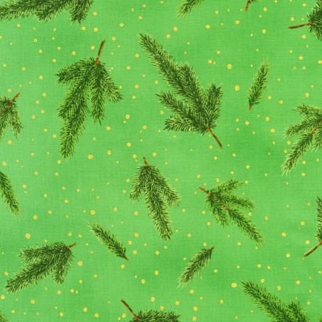 P137-SRKM-23703-34 PATCH. AMERICANO HOLIDAY FLOURISH - FOREST GLEN (14) 110 CM. ALGODON 100% VERDE/DORADO METALLIC Venta en piez