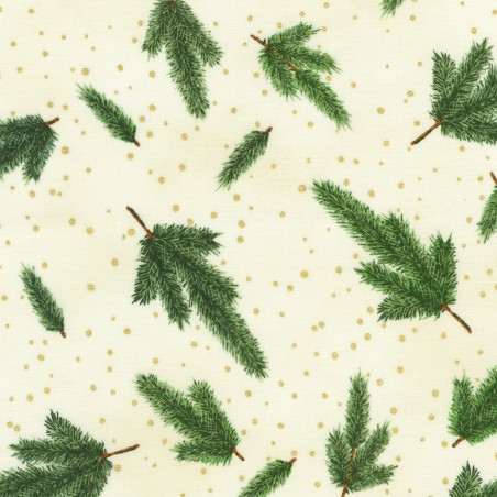 P137-SRKM-23703-84 PATCH. AMERICANO HOLIDAY FLOURISH - FOREST GLEN (02) 110 CM. ALGODON 100% CREMA/DORADO METALLIC Venta en piez