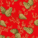 P137-SRKM-23705-91 PATCH. AMERICANO HOLIDAY FLOURISH - FOREST GLEN (27) 110 CM. ALGODON 100% ROJO/DORADO METALLIC Venta en pieza