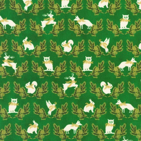 P137-SRKM-23706-274 PATCH. AMERICANO HOLIDAY FLOURISH - FOREST GLEN (16) 110 CM. ALGODON 100% PINO/DORADO METALLIC Venta en piez