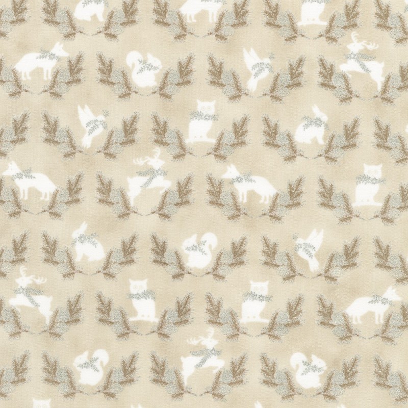 P137-SRKM-23706-303 PATCH. AMERICANO HOLIDAY FLOURISH - FOREST GLEN (48) 110 CM. ALGODON 100% NATURAL/PLATA METALLIC Venta en pi