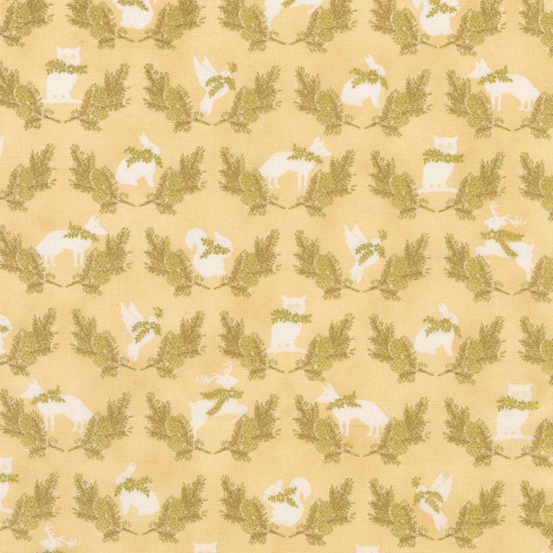 P137-SRKM-23706-85 PATCH. AMERICANO HOLIDAY FLOURISH - FOREST GLEN (25) 110 CM. ALGODON 100% VAINILLA/DORADO METALLIC Venta en p