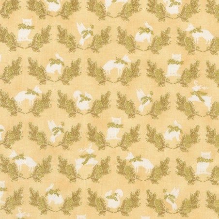 P137-SRKM-23706-85 PATCH. AMERICANO HOLIDAY FLOURISH - FOREST GLEN (25) 110 CM. ALGODON 100% VAINILLA/DORADO METALLIC Venta en p