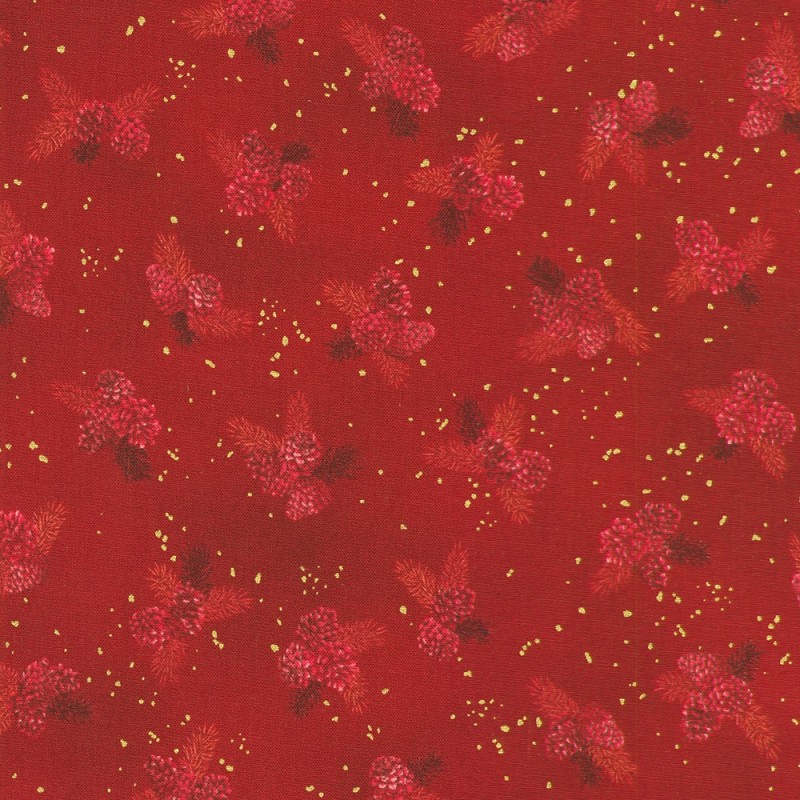 P137-SRKM-23707-113 PATCH. AMERICANO HOLIDAY FLOURISH - FOREST GLEN (38) 110 CM. ALGODON 100% FRAMBUESA/DORADO METALLIC Venta en