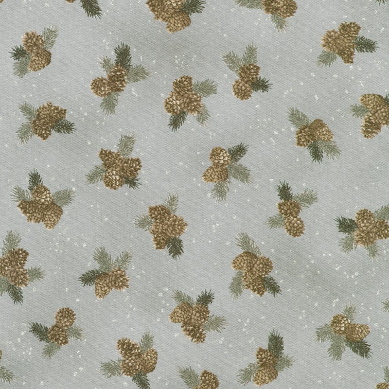 P137-SRKM-23707-186 PATCH. AMERICANO HOLIDAY FLOURISH - FOREST GLEN (52) 110 CM. ALGODON 100% GRIS/PLATA METALLIC Venta en pieza