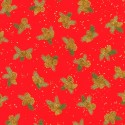 P137-SRKM-23707-91 PATCH. AMERICANO HOLIDAY FLOURISH - FOREST GLEN (28) 110 CM. ALGODON 100% ROJO/DORADO METALLIC Venta en pieza
