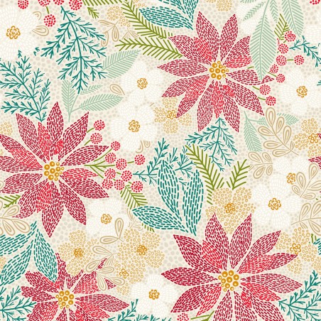 P17-MAS11170-E PATCH. AMERICANO HOLIDAY STITCHES (01) 110 CM. ALGODON 100% CREMA Venta en piezas de 7.00 M