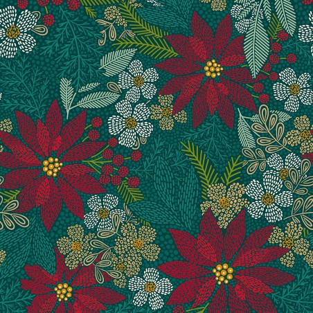 P17-MAS11170-G PATCH. AMERICANO HOLIDAY STITCHES (02) 110 CM. ALGODON 100% VERDE Venta en piezas de 7.00 M