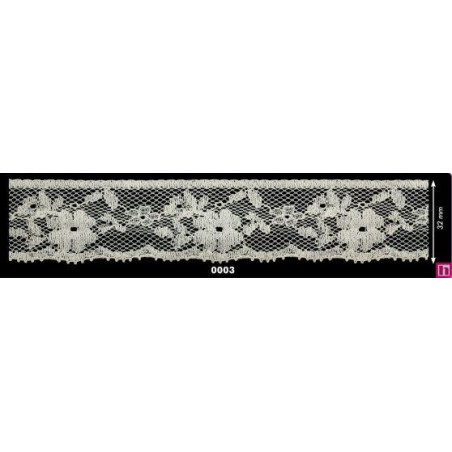 115504-03 PUNTILLA VALENCIE DURGA 30 MM. ALGODON 100% MARFIL Venta en piezas de 20.00 M