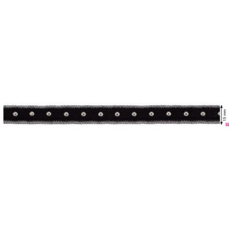 124406-2103 CINTA FANTASIA ABDON 15 MM. POLIESTER + ACERO PLATA Venta en piezas de 10.00 M