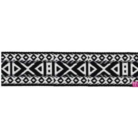 125506-50-02 CINTA MOCHILA FANTASIA ALIXXA 50 MM. POLIESTER 100% NEGRO/BLANCO Venta en piezas de 22.00 M