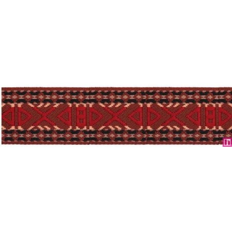 125506-50-09 CINTA MOCHILA FANTASIA ALIXXA 50 MM. POLIESTER 100% TIERRA/ROJO Venta en piezas de 22.00 M