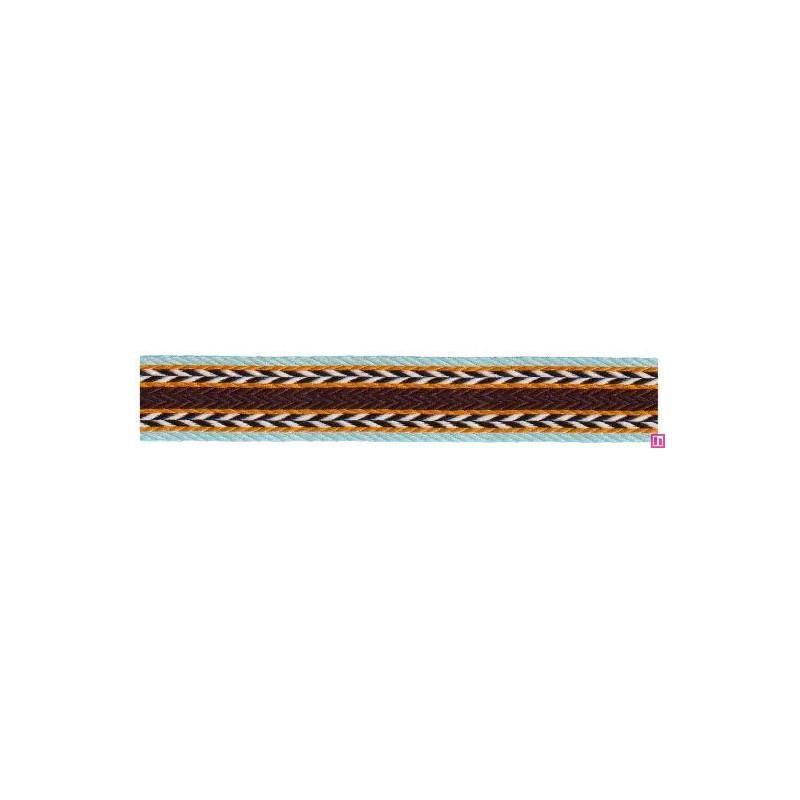 125617-25-03 TAPACOSTURAS FANTASIA ALIOU 25 MM. POLIESTER 100% AGUA/MARRON Venta en piezas de 15.00 M