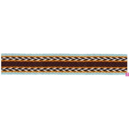 125617-25-03 TAPACOSTURAS FANTASIA ALIOU 25 MM. POLIESTER 100% AGUA/MARRON Venta en piezas de 15.00 M