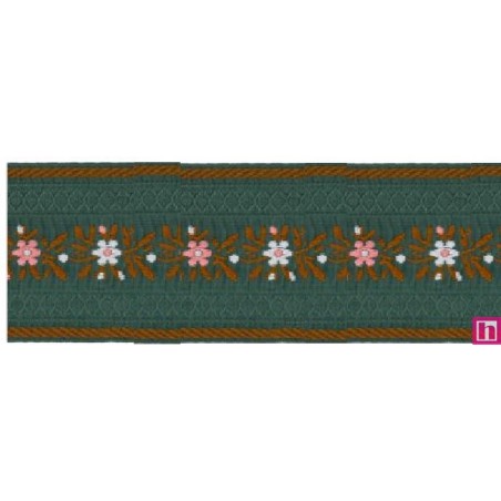 125619-60-13 TAPACOSTURAS FANTASIA KESIA 60 MM. POLIESTER 100% VERDE Venta en piezas de 15.00 M