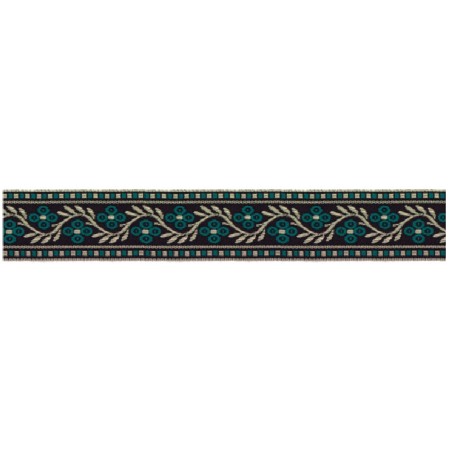 125620-14 CINTA JACQUARD SAMIR 30 MM. POLIESTER 100% NEGRO/VERDE Venta en piezas de 15.00 M