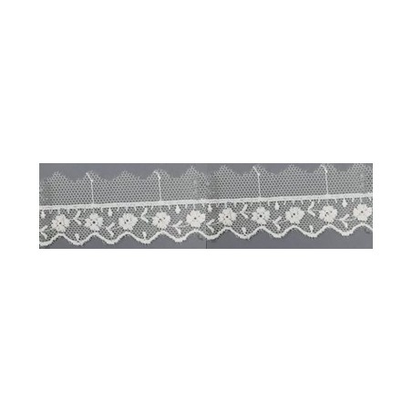 12734-0 PUNTILLA TUL BORDADO SARIKA 17 MM. POLIESTER 100% NATURAL Venta en piezas de 14.80 M