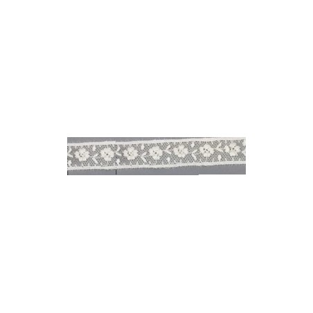 12736-0 ENTREDOS TUL BORDADO SARIKA 13 MM. POLIESTER 100% NATURAL Venta en piezas de 14.80 M
