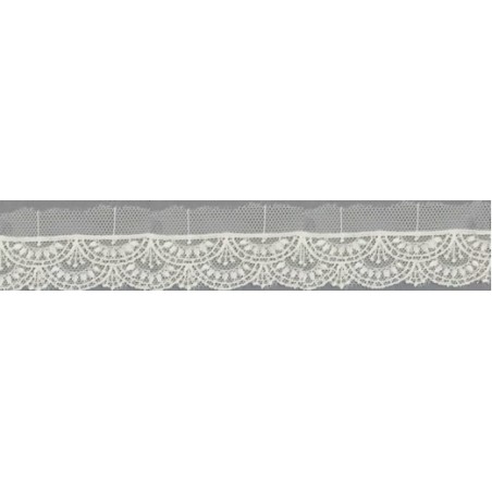 12743-0 PUNTILLA TUL BORDADO SURYA 20 MM. POLIESTER 100% NATURAL Venta en piezas de 14.80 M