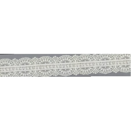 12745-0 GALON TUL BORDADO SURYA 30 MM. POLIESTER 100% NATURAL Venta en piezas de 14.80 M