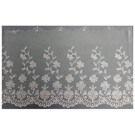 12750-0 PUNTILLA TUL BORDADO AVANI 85 MM. POLIESTER 100% NATURAL Venta en piezas de 14.80 M