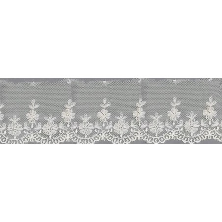 12752-0 PUNTILLA TUL BORDADO AVANI 50 MM. POLIESTER 100% NATURAL Venta en piezas de 14.80 M