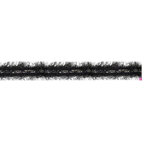 129826-02 GALON FANTASIA LEELA 20 MM. POLIAMIDA+ALGODON+METALIC NEGRO Venta en piezas de 20.00 M