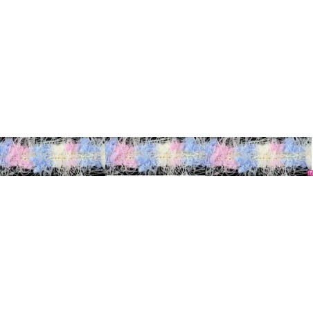 129826-16 GALON FANTASIA LEELA 20 MM. POLIAMIDA+ALGODON+METALIC AZUL Venta en piezas de 20.00 M