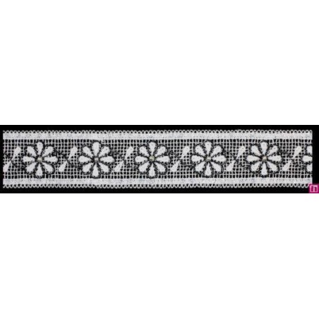 137301-103 GALON GUIPUR FANTASIA ABIDEMI 27 MM. POLIESTER + PET+CRISTAL BLANCO/NEGRO Venta en piezas de 9.10 M