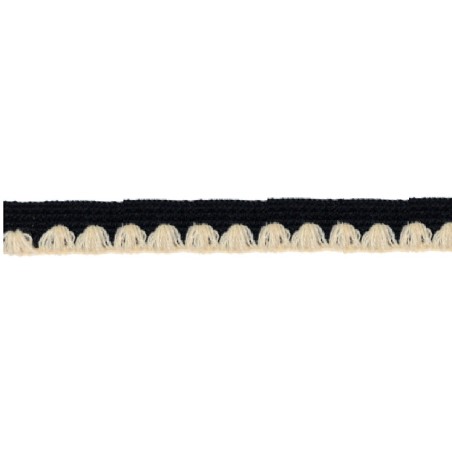 139000-2003 REMATE LANA ABBAS 20 MM. POLIESTER 100% NEGRO/MARFIL Venta en piezas de 26.00 M