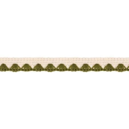 139000-3015 REMATE LANA ABBAS 20 MM. POLIESTER 100% MARFIL/VERDE Venta en piezas de 26.00 M