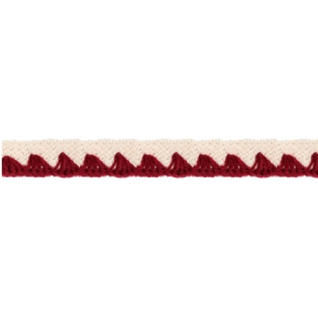 139000-3060 REMATE LANA ABBAS 20 MM. POLIESTER 100% MARFIL/GRANATE Venta en piezas de 26.00 M