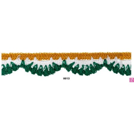 139202-0013 PUNTILLA FANTASIA AYIRA 30 MM. POLIESTER 100% VERDE Venta en piezas de 9.10 M