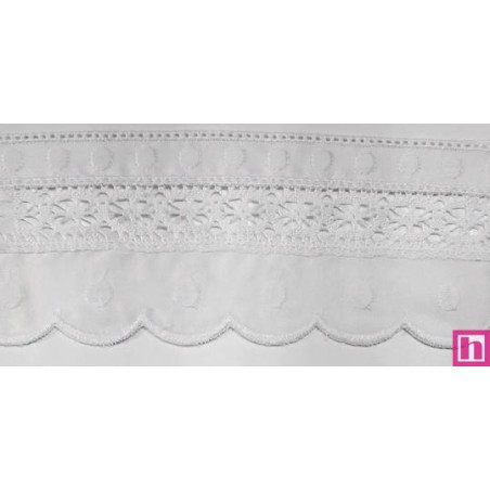 145741-000 PUNTILLA BATISTA+BOLILLO IZEL 70 MM. POLIESTER 50%-ALGODON 50% BLANCO Venta en piezas de 13.80 M