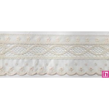 145742-003 PUNTILLA BATISTA+BOLILLO DAREL 60 MM. POLIESTER 50%-ALGODON 50% BEIG Venta en piezas de 13.80 M
