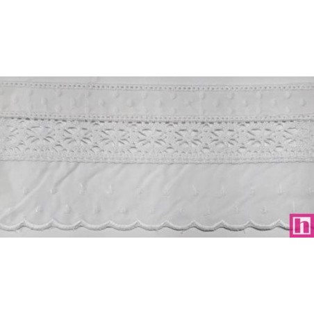 145743-000 PUNTILLA BATISTA+BOLILLO HELIAN 70 MM. POLIESTER 50%-ALGODON 50% BLANCO Venta en piezas de 13.80 M