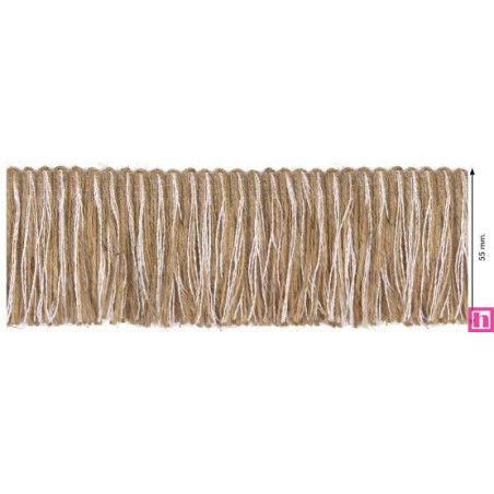 154245-24 FLECO FANTASIA DINKA 55 MM. YUTE+ALGODÓN+ACRILICO BLANCO Venta en piezas de 15.00 M