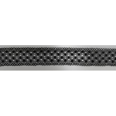 2022-14 ENTREDOS BOLILLO BENNY 30 MM. ALGODON 100% NEGRO Venta en piezas de 30.00 M