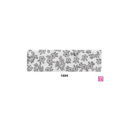 31022-25-1034 BIES PERFILADO ESTAMPADO ILANA 25 MM ALGODON 100% GRIS Venta en piezas de 20.00 M