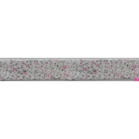 3287-18-01 BIES PERFILADO ZEITA-FLORAL 18 MM. POLIESTER 70%-ALGODON 30% BLANCO/ROSA Venta en piezas de 25.00 M