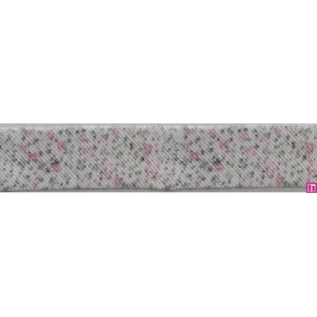 3287-30-01 BIES PERFILADO ZEITA-FLORAL 30 MM. POLIESTER 70%-ALGODON 30% BLANCO/ROSA Venta en piezas de 25.00 M