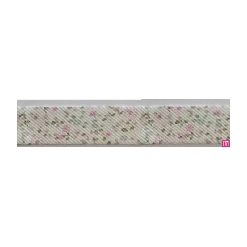 3288-18-01 BIES PERFILADO ZEITA-MARGARITA 18 MM. POLIESTER 70%-ALGODON 30% BLANCO/ROSA Venta en piezas de 25.00 M