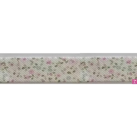 3288-18-01 BIES PERFILADO ZEITA-MARGARITA 18 MM. POLIESTER 70%-ALGODON 30% BLANCO/ROSA Venta en piezas de 25.00 M
